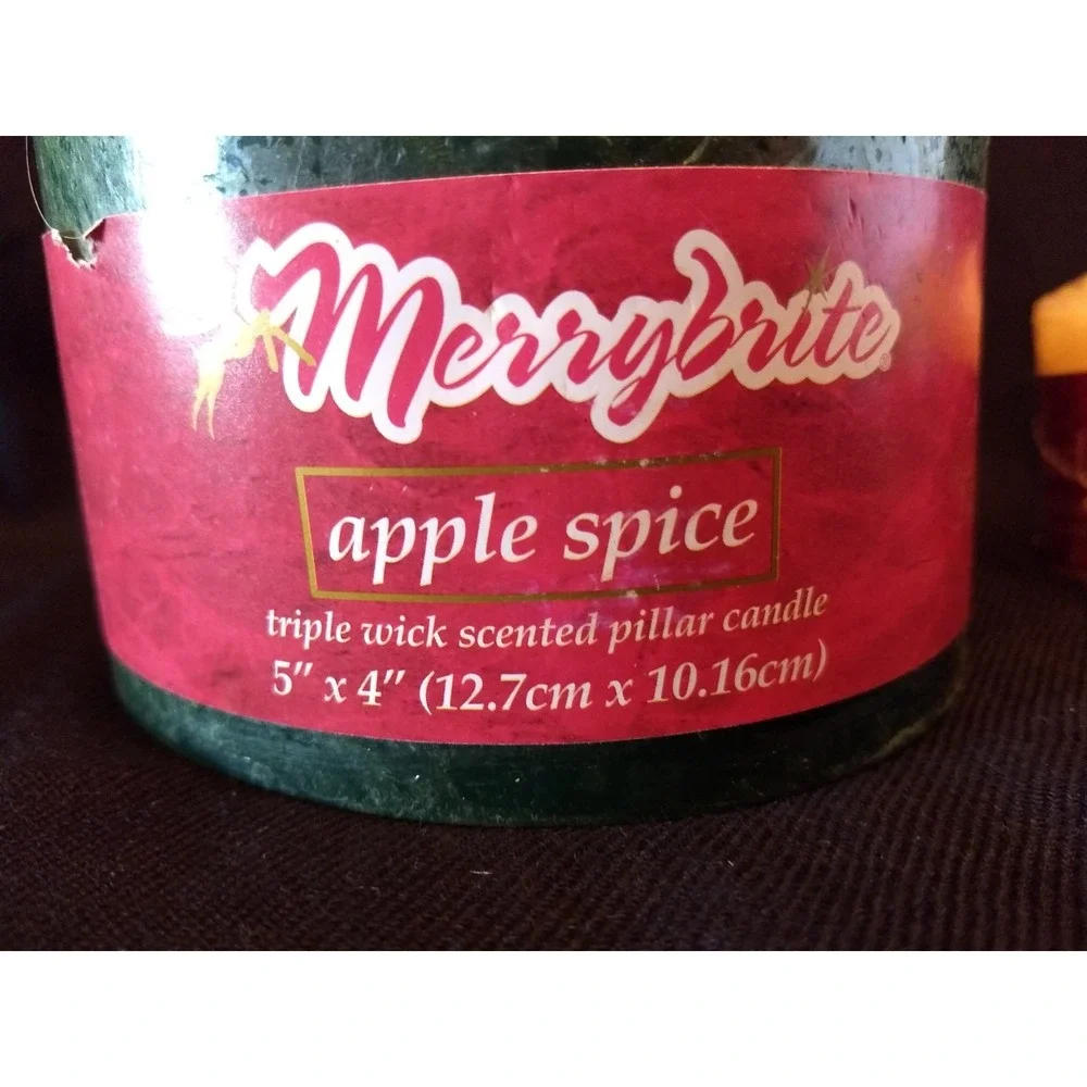Merry Brite Candles 3-Wick Pillar & 7-Pk‎ Votives Apple Spice Vanilla NEW SEALED
